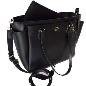 Baby Diaper Leather Tote Bag Shoulder $495 F57786